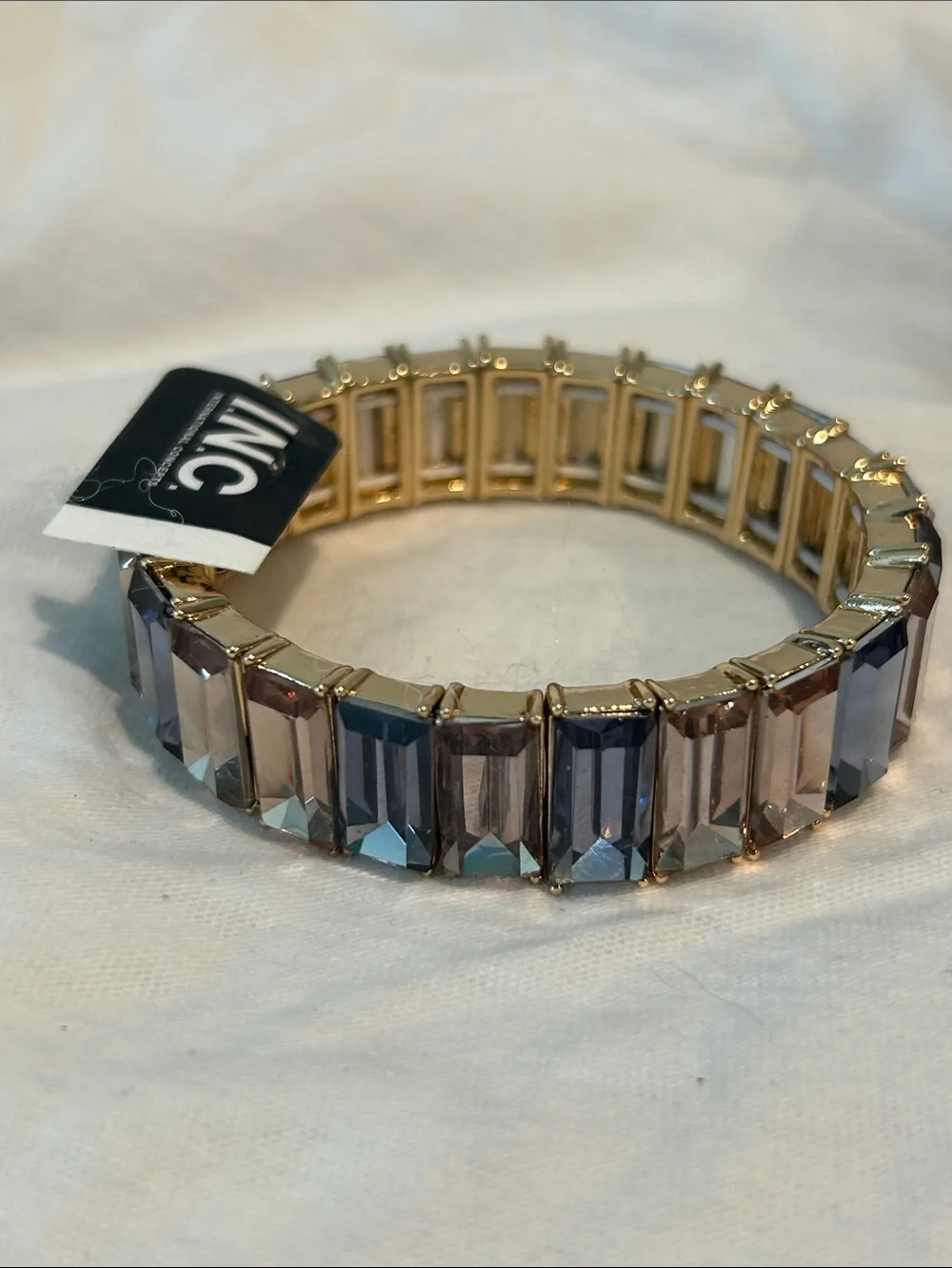 INC International Concepts Gold-Tone Bracelet with Champagne and Gray Crystals